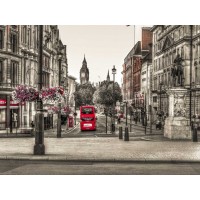 Assaf Frank - Streets of London city with double decker bus, UK