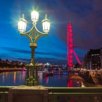 Assaf Frank - Street lamp with London Eye, London, UK