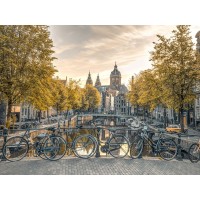 Assaf Frank - Bicycles parked along the canal-Amsterdam