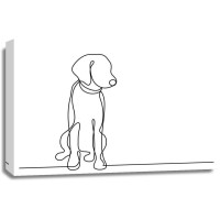 Line Art - Dog - Waiting To Go Play