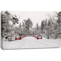 Dylis Bevan - Winter - Red Bridge After The Snow Storm I