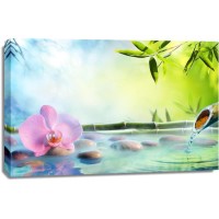 Omar Olavie - Zen Scene Featuring Orchid and Bamboo fountain