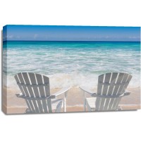 Lucille Greer - White Chairs at the Beach - No Umbrella Today