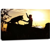 Leslie Walters - Silhouettes - Dog and Master