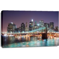 New York - Brooklyn Bridge Light at Night
