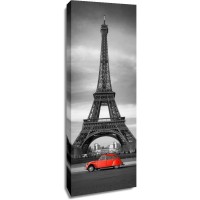 Paris - Eiffel Tower With Red Vintage Car II