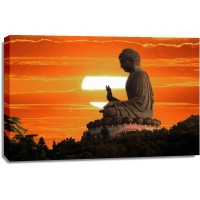 Erin Gunne - Buddha Statue - Orange Sunset
