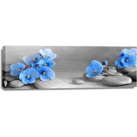 Omar Olavie - Zen Stones With Blue Flowers and Butterfly