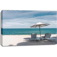 Dolores Flowers - Rest Chairs at the Tropical Beach - Aqua Blue