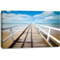 Horace Harper - Clean Wooden Landing Jetty With Boat on Tropical Beach