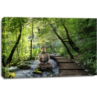 Renée Pehr - Forest Waterfall With Buddha