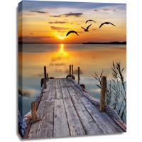 Dennis Aquino - Cottage Wooden Landing Jetty At The Bahamas Sunset