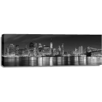 Wesley Ember - New York City - Brooklyn Bridge at Dusk - Black and White