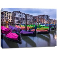 Assaf Frank - Gondolas parked on the grand canal, Venice, Italy