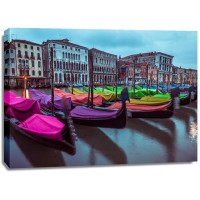 Assaf Frank - Gondolas parked on the grand canal, Venice, Italy