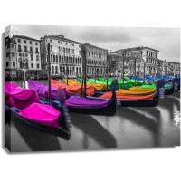 Assaf Frank - Gondolas parked on the grand canal, Venice, Italy