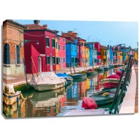 Assaf Frank - Multi-Coloured houses next to a canal, Burano, Italy