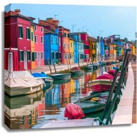 Assaf Frank - Multi-Coloured houses next to a canal, Burano, Italy