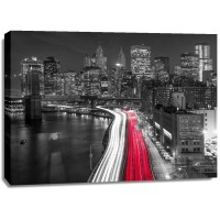 Assaf Frank - Strip lights on streets of Manhattan by east river, New York