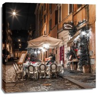 Assaf Frank - Sidewalk cafe on narrow streets of Rome, Italy, FTBR-1804