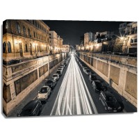 Assaf Frank - Strip Lights on road, Rome, Italy