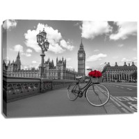 Assaf Frank - Bicycle with bunch of flowers on Westminster Bridge, London, UK
