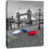 Assaf Frank - Colorful umbrellas on promenade near Tower bridge-London-UK