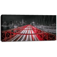Assaf Frank - Evening view of Manhattan skyline from Brooklyn bridge
