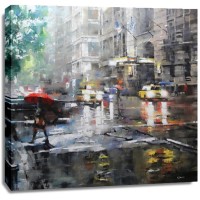 Mark Lague - Manhattan Red Umbrella  