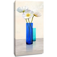 Ann Cynthia - Poppies in crystal vases (Aqua II)