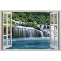 Nicolina Naiara - Window view Hraunfossar Water Fall, Iceland  