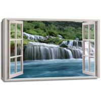 Nicolina Naiara - Window view Hraunfossar Water Fall, Iceland  