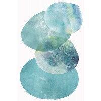 Christine Zalewski - Pools of Ocean Blue Watercolor Abstract I