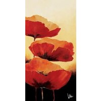 Red painted flowers  