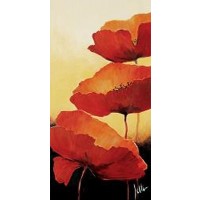 Red painted flowers  