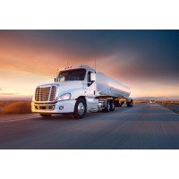 Truck Cistern and Highway at Sunset  
