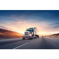 American Style Truck on Freeway  