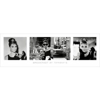 Audrey Hepburn - Tiffany S B&W Triptych  