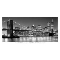 New York - Black and White Brooklyn Bridge  