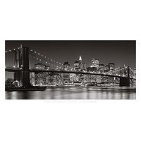 New York - Black and White Brooklyn Bridge  