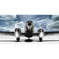 Gasoline Images - Airplane taking off in a blue sky