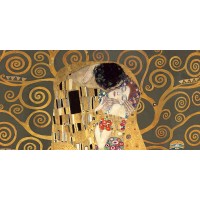 Klimt Gustav - The Kiss, detail (Grey variation)